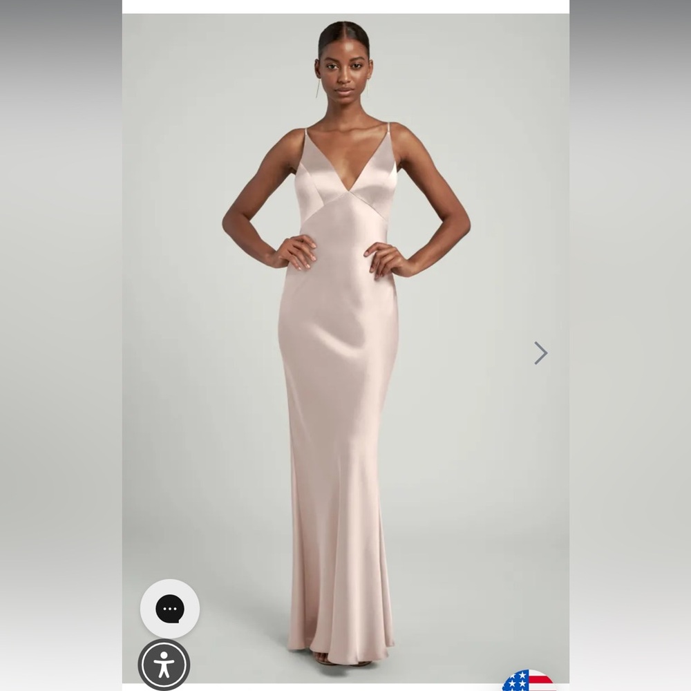 Jenny Yoo dress - Eloise, Luxe Satin, Prosecco, Size 10 - Excellent Condition
